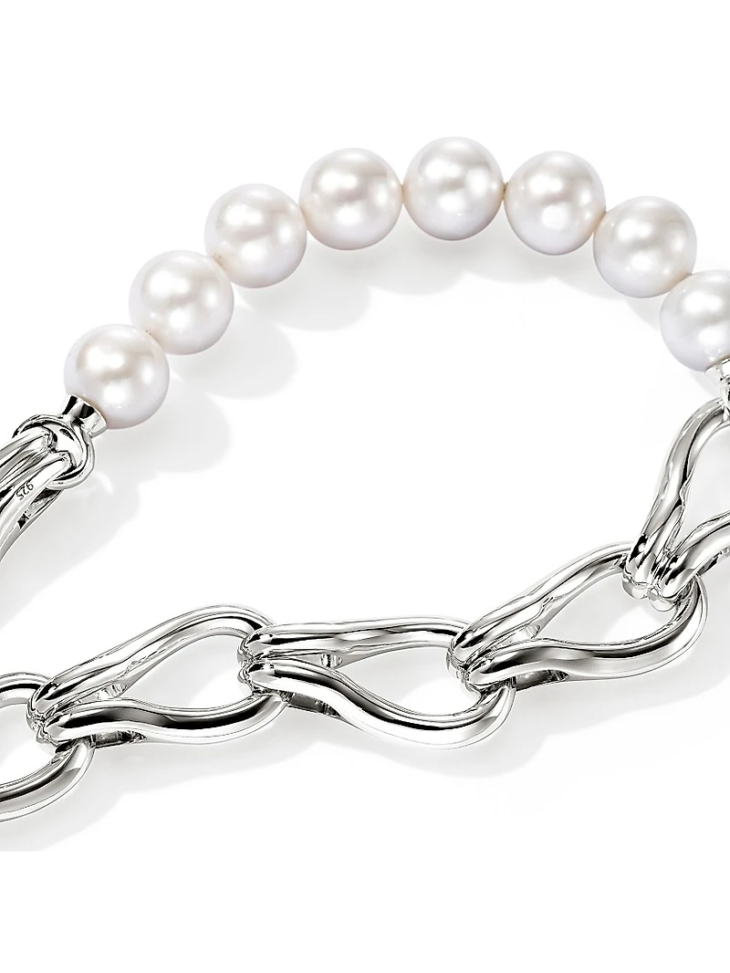 Surf Sterling Silver & Cultured Freshwater Pearl Bracelet