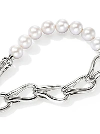 Surf Sterling Silver & Cultured Freshwater Pearl Bracelet