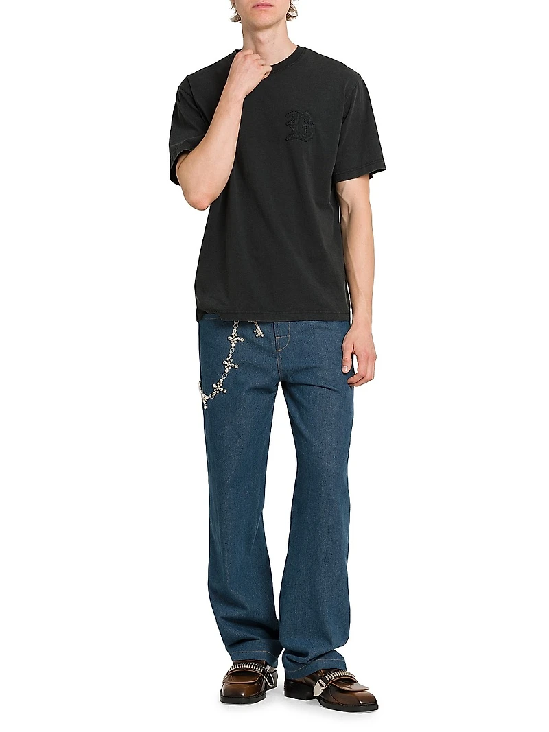 Stonewashed Chain Stitch T-Shirt