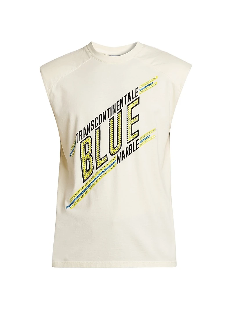 Padded Shoulder Sleeveless T-Shirt