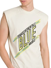 Padded Shoulder Sleeveless T-Shirt