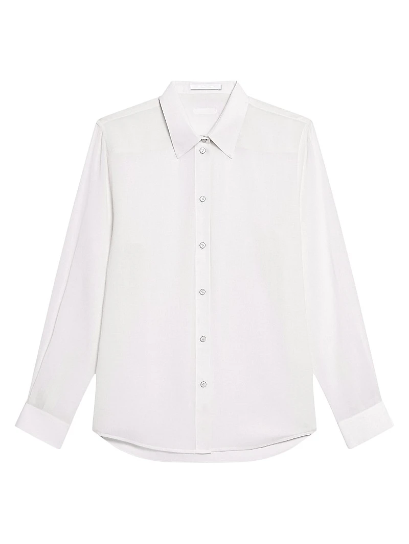 Sheer Wool-Blend Button-Front Shirt