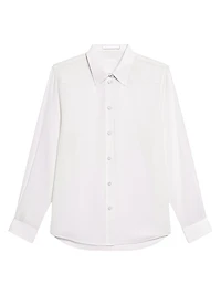 Sheer Wool-Blend Button-Front Shirt