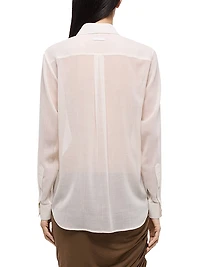 Sheer Wool-Blend Button-Front Shirt