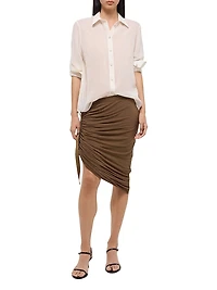 Sheer Wool-Blend Button-Front Shirt