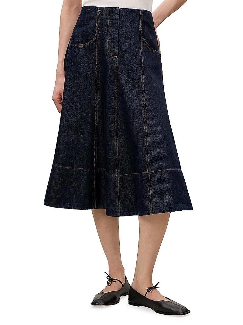 Gabrielle Denim Midi-Skirt