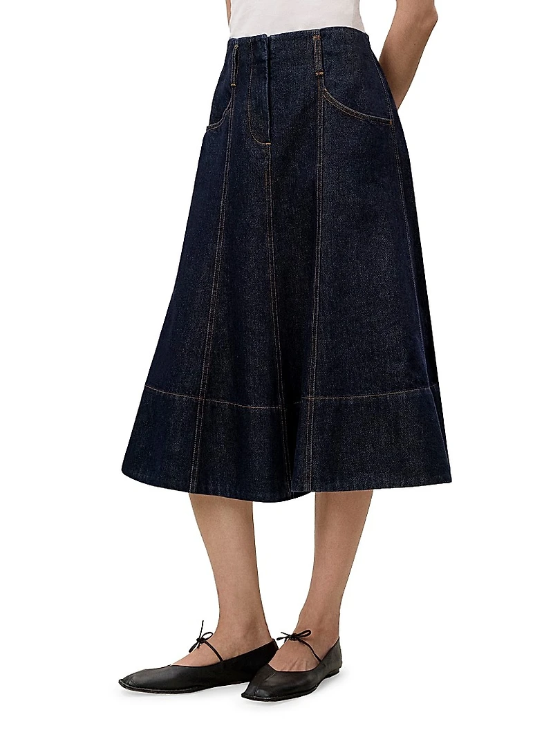 Gabrielle Denim Midi-Skirt