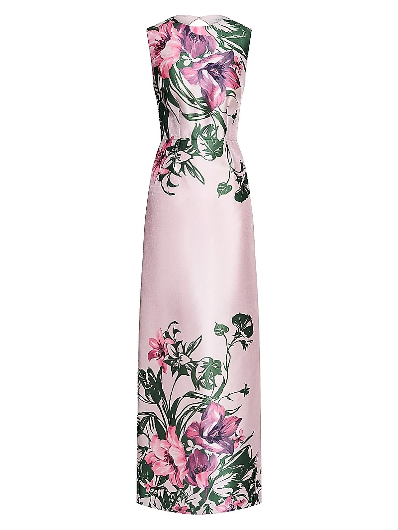 Ayla Lily Satin Column Gown