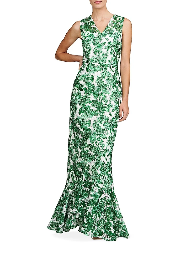 Juniper Floral Lace Column Gown