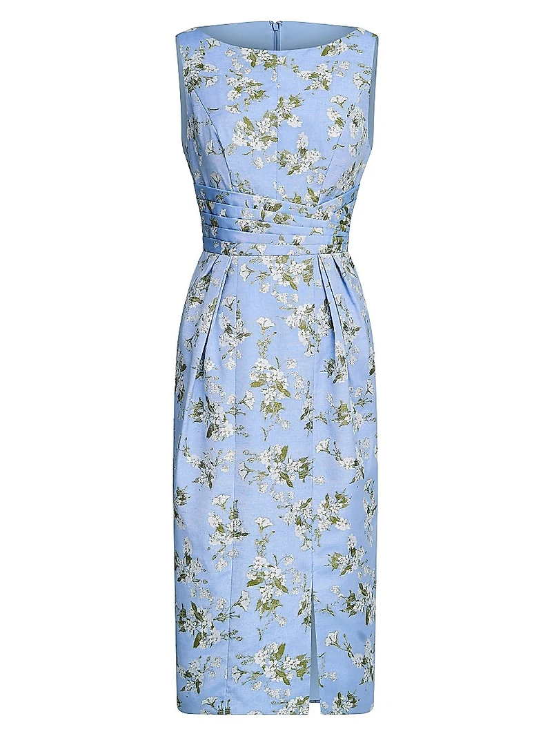 Ginny Floral Pleated Cocktail Dress