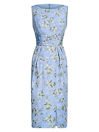 Ginny Floral Pleated Cocktail Dress