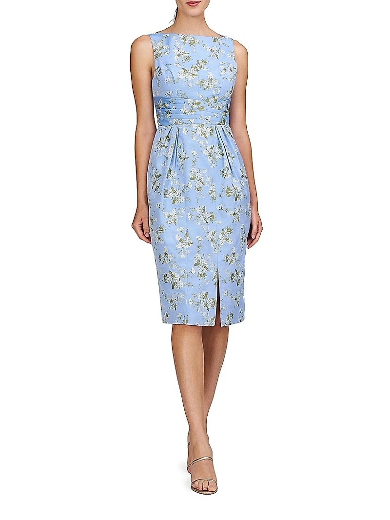 Ginny Floral Pleated Cocktail Dress