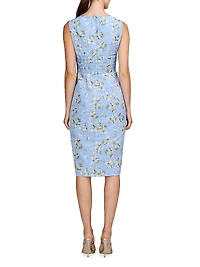Ginny Floral Pleated Cocktail Dress