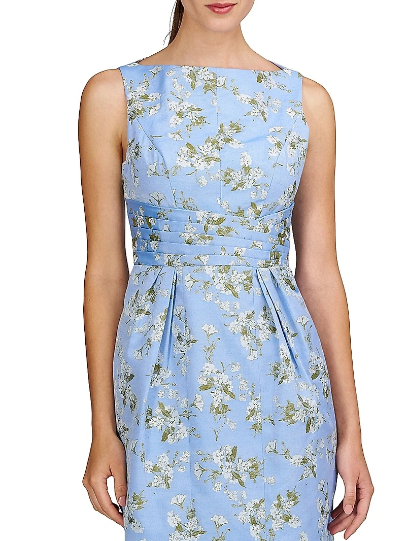 Ginny Floral Pleated Cocktail Dress