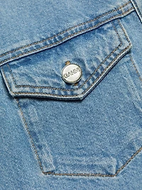 Broderie Anglaise Denim Minidress