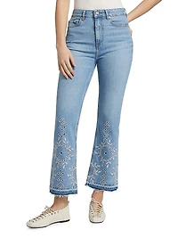 Betzy Broderie Anglaise Crop Jeans