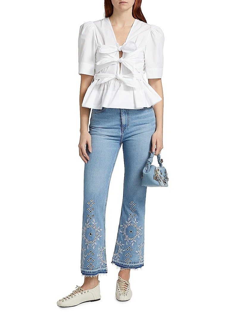 Betzy Broderie Anglaise Crop Jeans