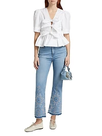 Betzy Broderie Anglaise Crop Jeans