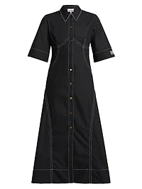 Poplin Cotton Stitched Shirtdress