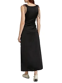 Satin Gathered Maxi Dress
