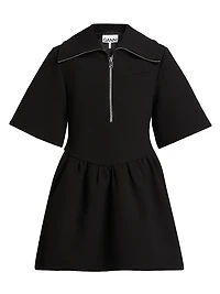 Bonded Crêpe Zip Minidress