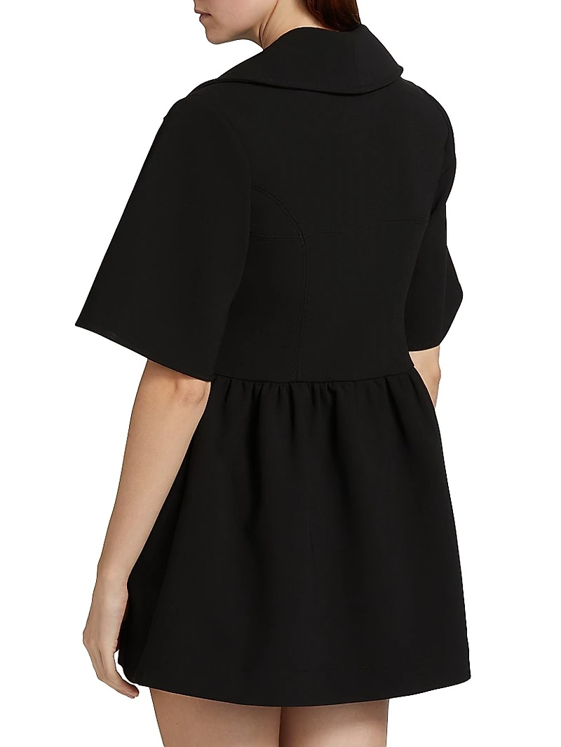 Bonded Crêpe Zip Minidress