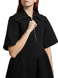 Bonded Crêpe Zip Minidress