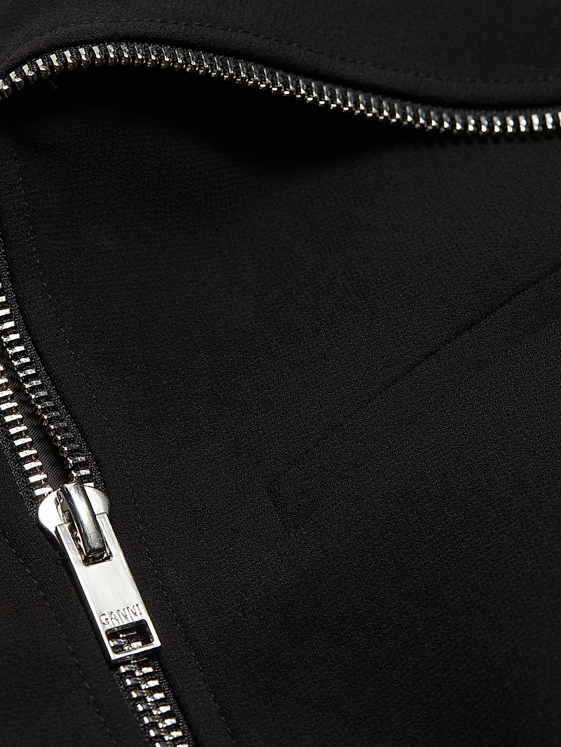 Bonded Crêpe Zip Minidress