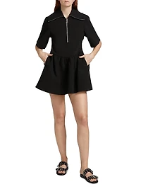 Bonded Crêpe Zip Minidress