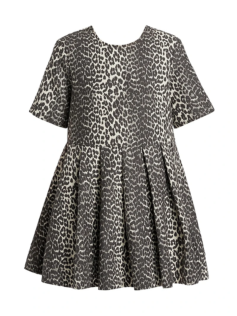 Leopard Cotton Tweed Minidress