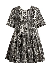 Leopard Cotton Tweed Minidress