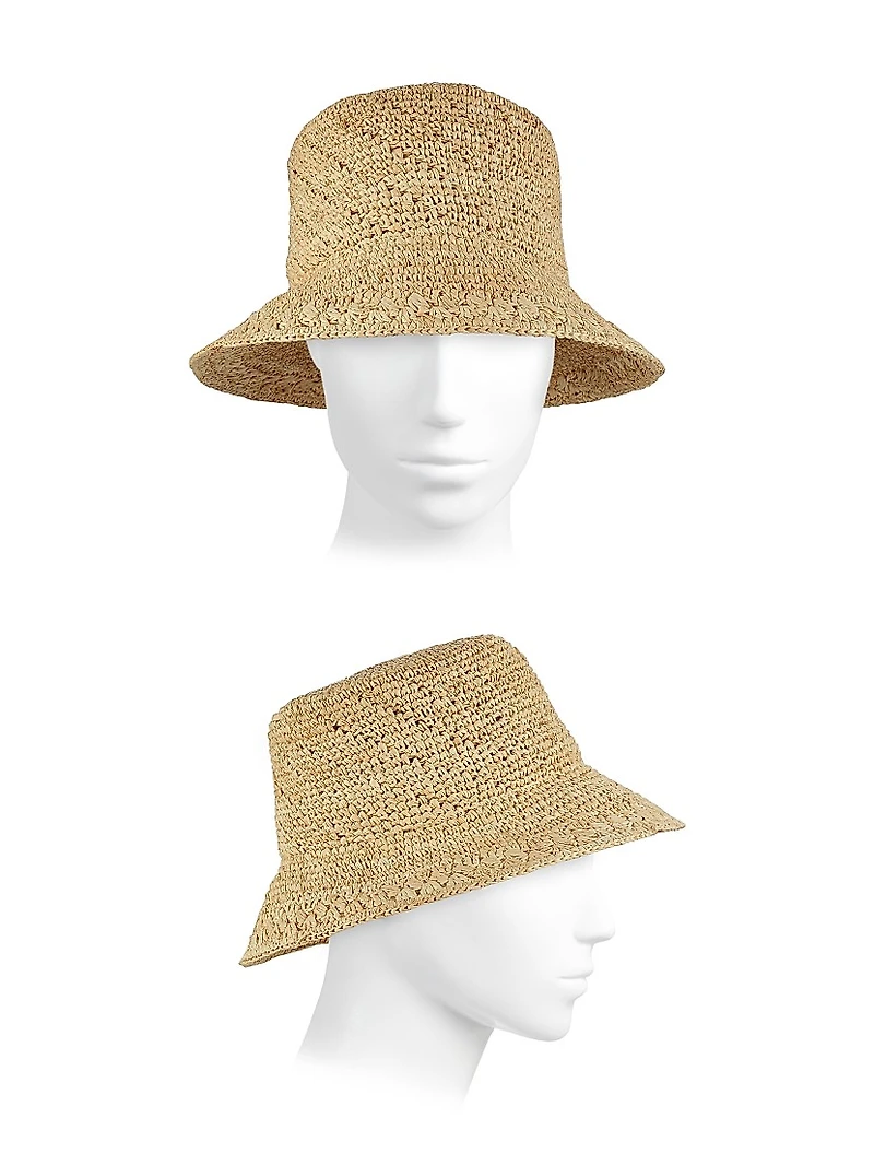 Raffia Crochet Bucket Hat