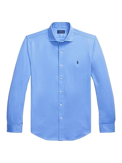 Jersey Spread-Collar Shirt