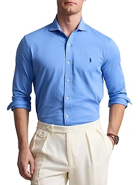 Jersey Spread-Collar Shirt