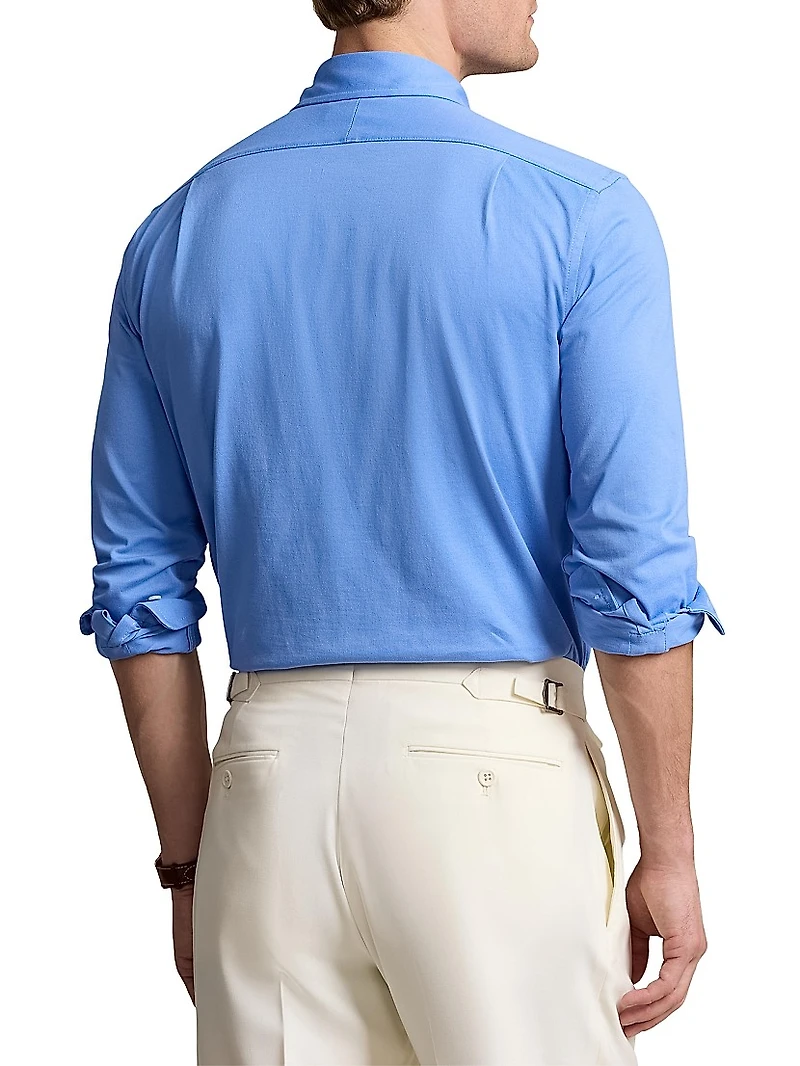 Jersey Spread-Collar Shirt