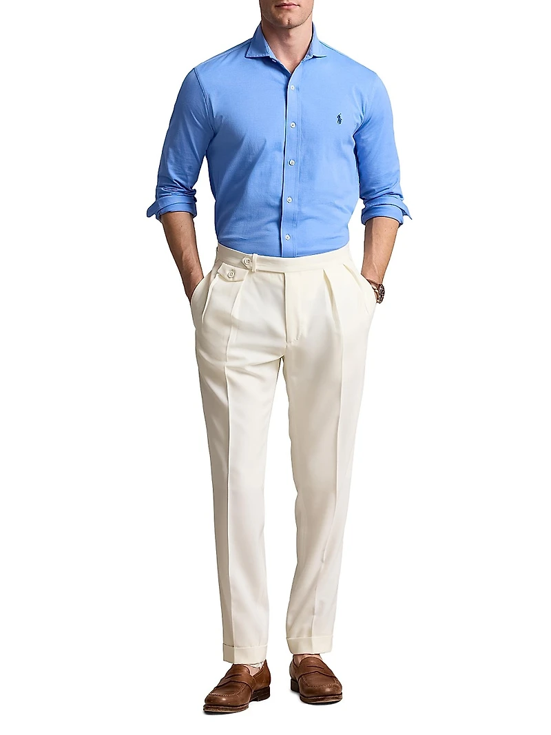 Jersey Spread-Collar Shirt