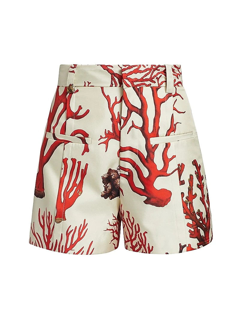 Venetian Coral High-Waisted Shorts