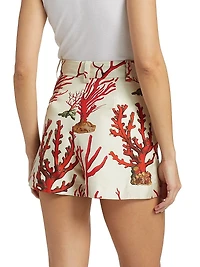 Venetian Coral High-Waisted Shorts