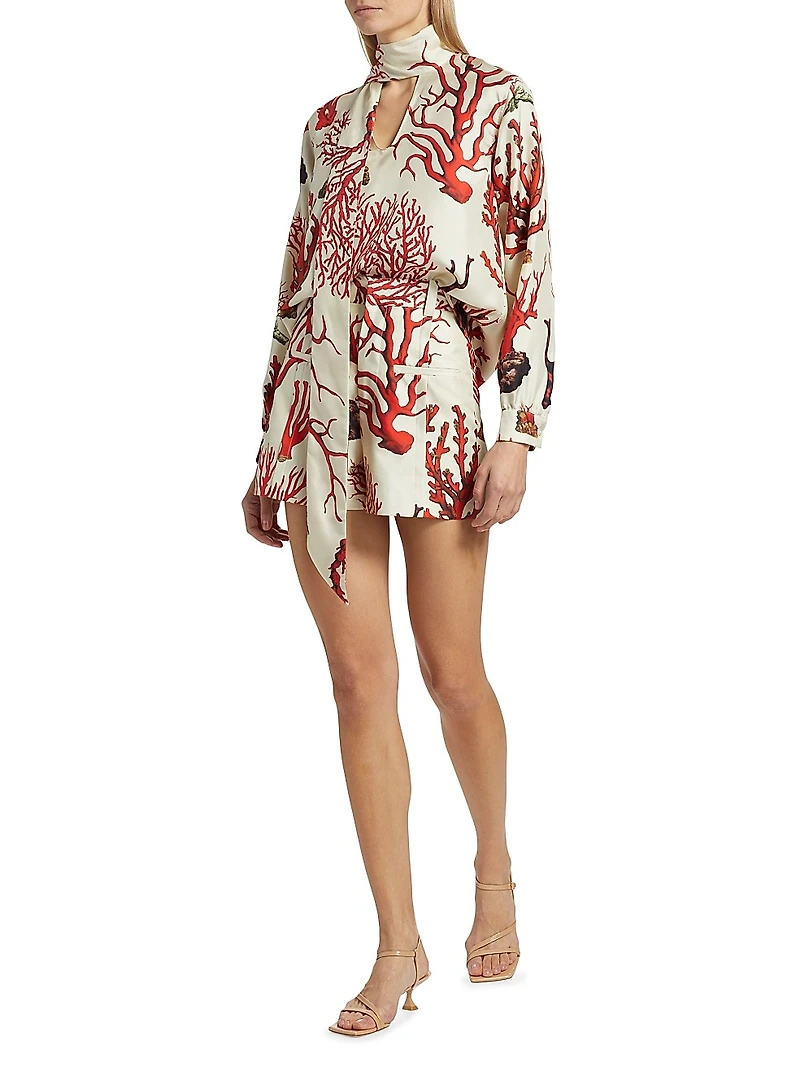 Venetian Coral High-Waisted Shorts