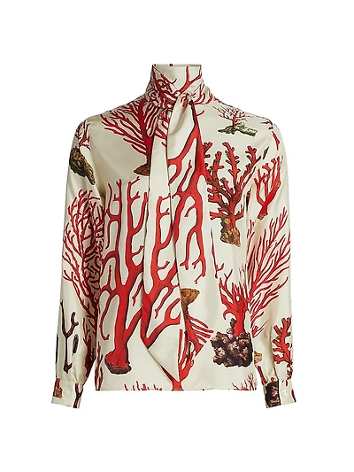 Keith Tie-Neck Silk Blouse