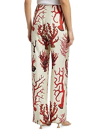Venetian Coral Tie-Waist Pants