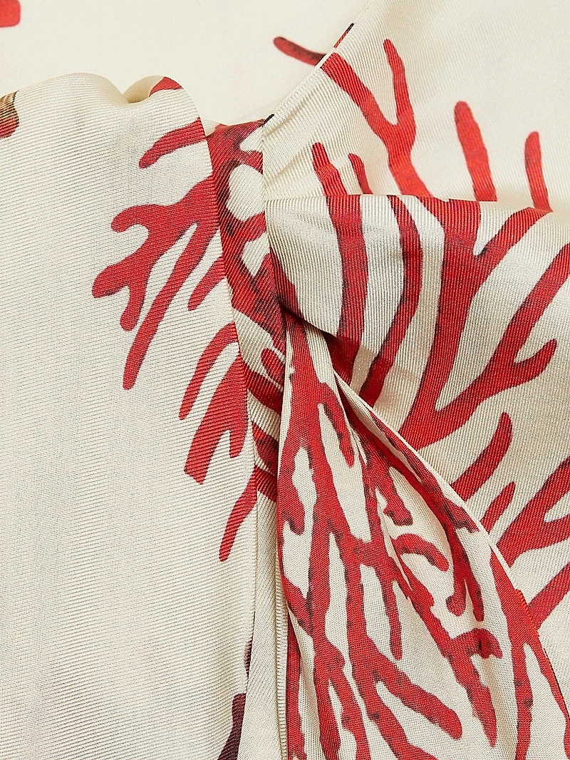 Venetian Coral Tie-Waist Pants