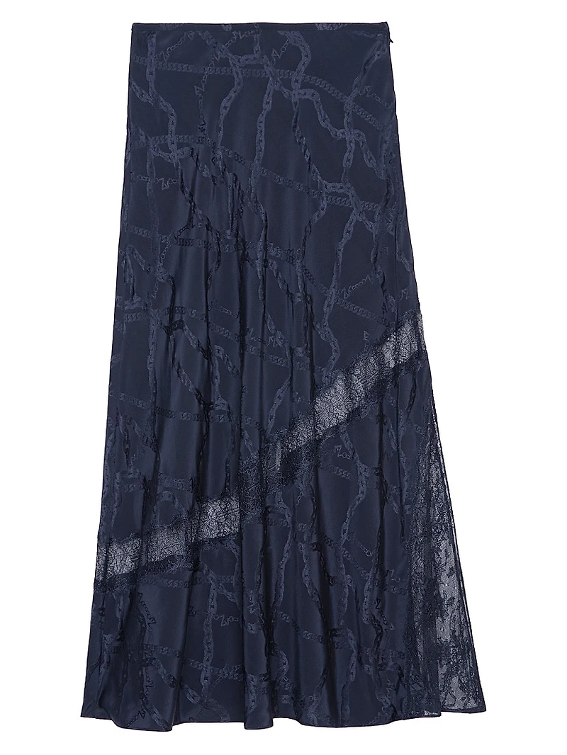 Jaylal Chaines Lace-Detail Midi-Skirt