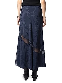 Jaylal Chaines Lace-Detail Midi-Skirt