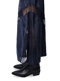 Jaylal Chaines Lace-Detail Midi-Skirt