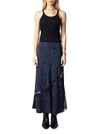 Jaylal Chaines Lace-Detail Midi-Skirt