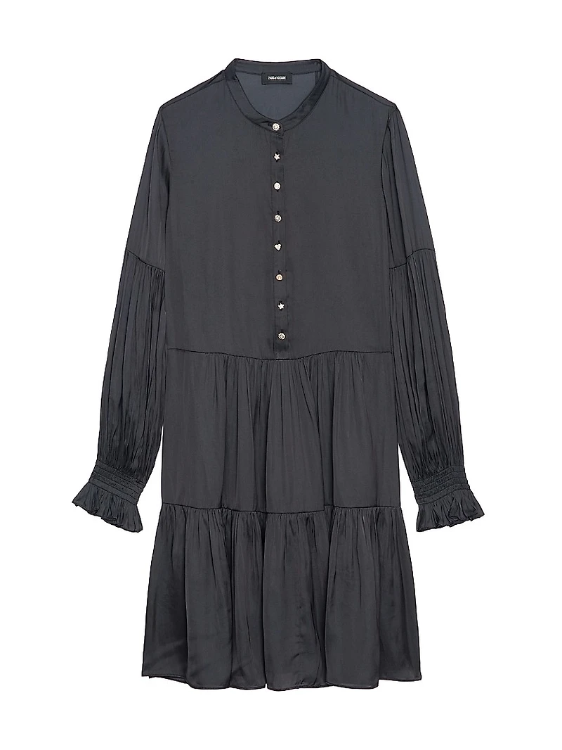 Randy Satin Tiered Minidress