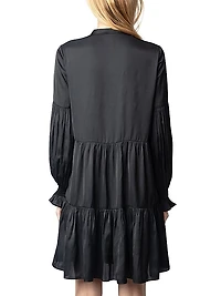 Randy Satin Tiered Minidress