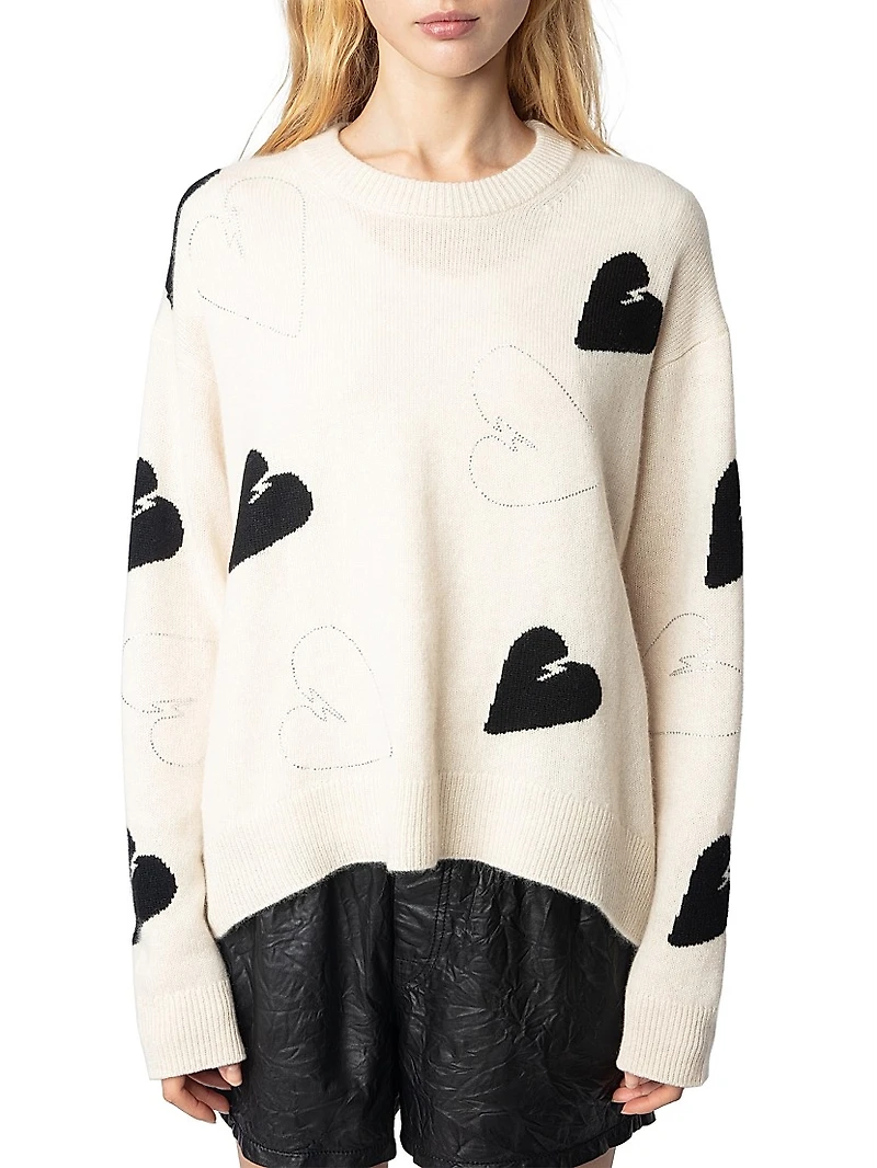 Markus Rhinestone Hearts Sweater