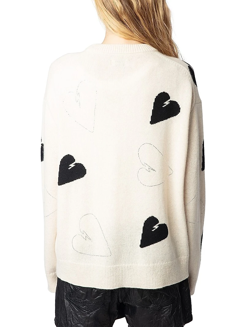 Markus Rhinestone Hearts Sweater